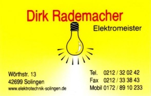 Dirk Rademacher - Elektrotechnik - Elektromeister - Solingen